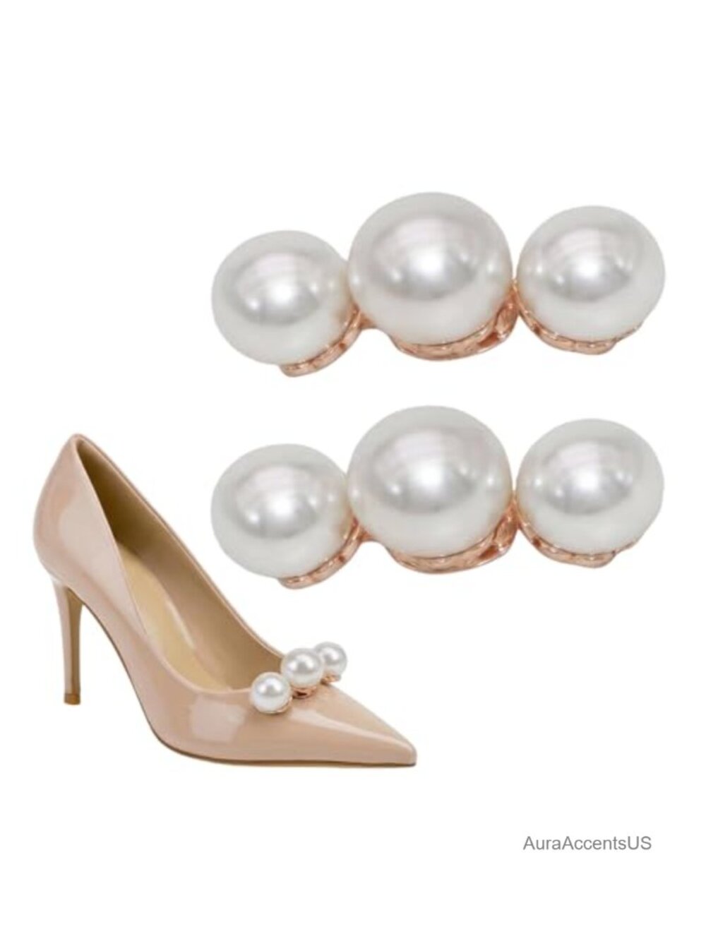 Pearl Shoe Clips Detachable Buckle Charms for Wedding Party Bridal